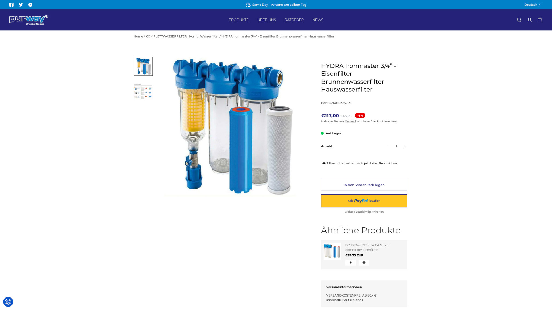 Purway - Shopify Onlineshop & Schnittstelle